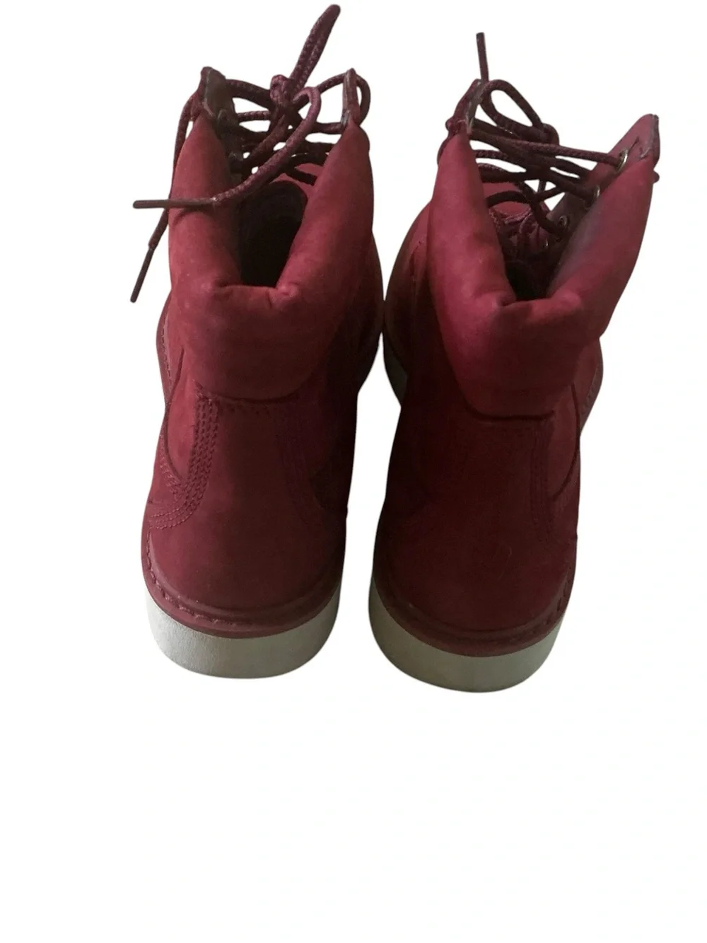 Timberland Kenniston 6-inch lace up nubuck burgundy leather booties size 8
